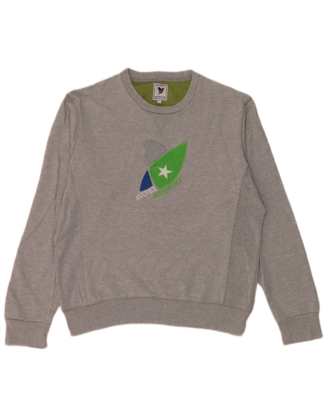 Ανδρικό φούτερ Avirex Graphic Regular Fit Jumper μεγάλο γκρι βαμβακερό