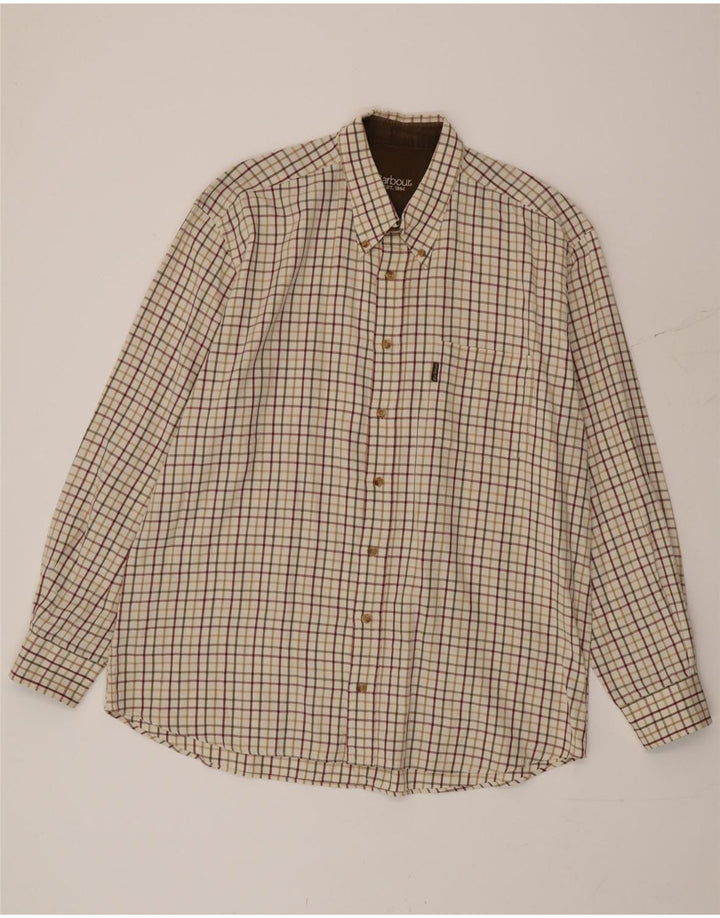 Ανδρικό πουκάμισο Barbour 2XL Μπεζ βαμβακερό Gingham
