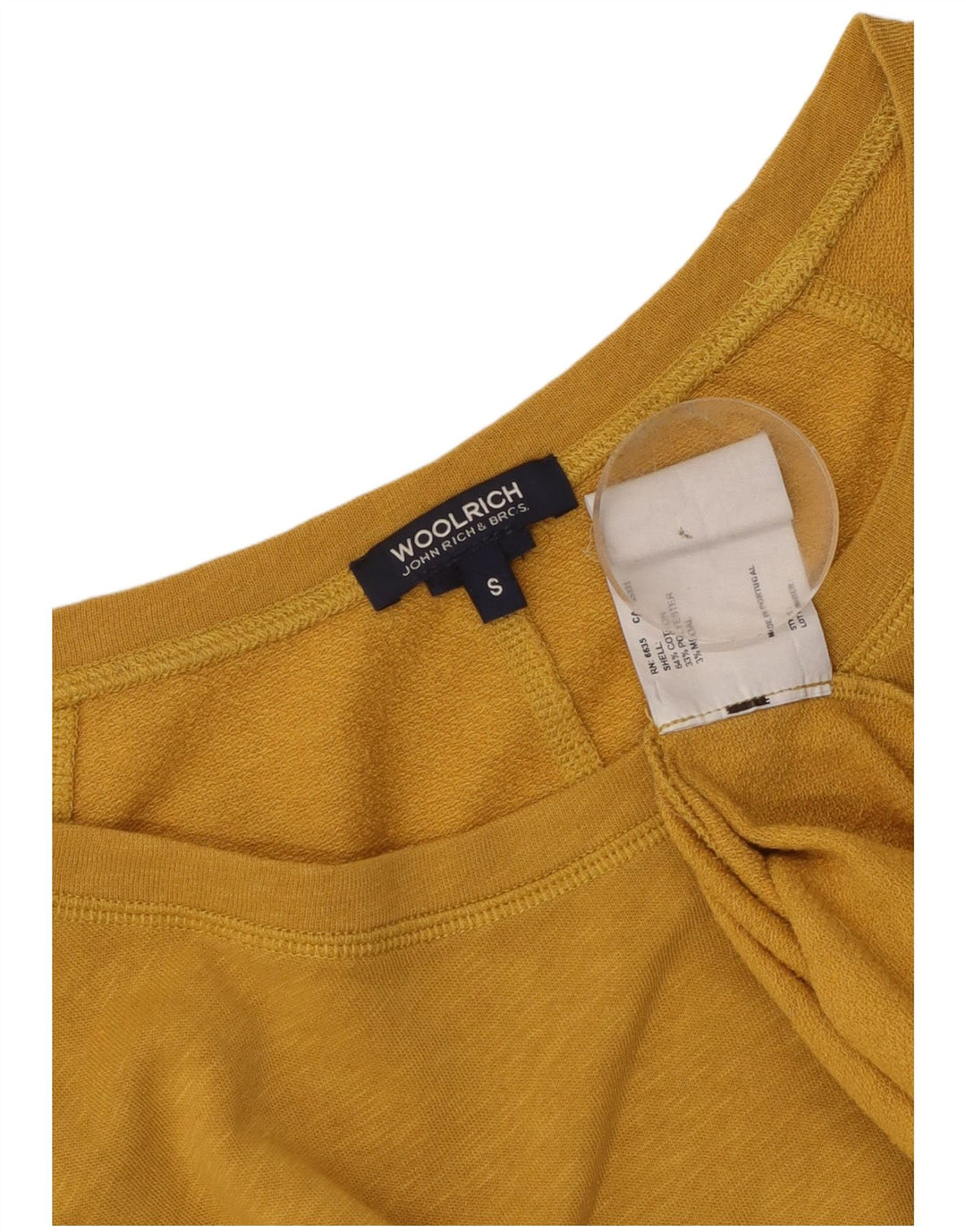 Woolrich Γυναικείο τοπ μακρυμάνικο UK 10 Small κίτρινο βαμβακερό