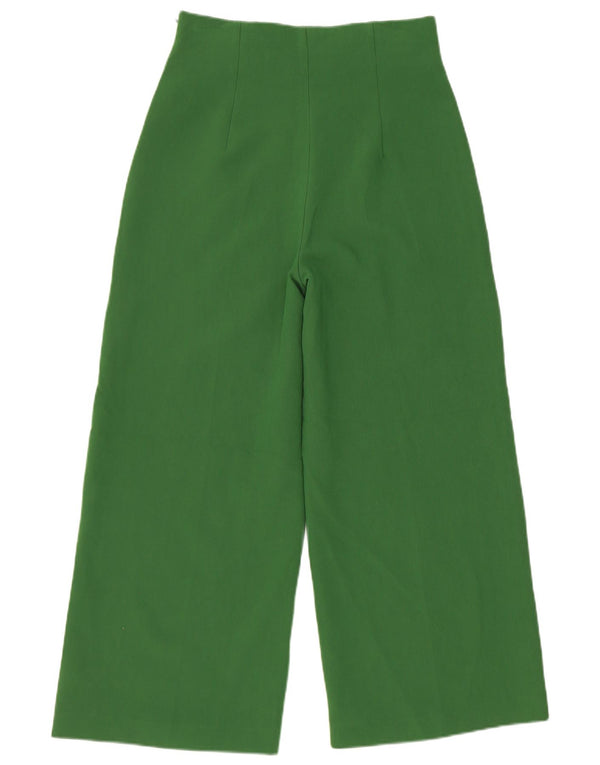 Zara Γυναικείο Φαρδύ Παντελόνι Casual Μικρό W26 L25 Πράσινο