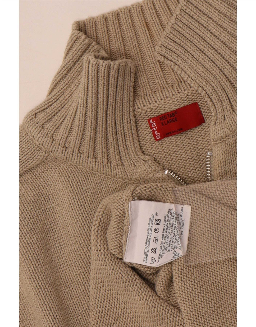 Ανδρικό πουλόβερ ζακέτα Levi's Full Zip XL Μπεζ βαμβακερό