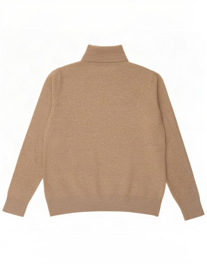 Marks & Spencer Γυναικείο πουλόβερ με ρολό λαιμόκοψη UK 10 Small Beige Polyester