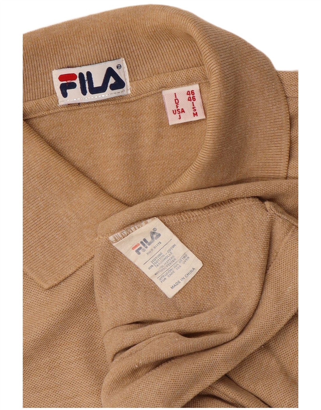 Ανδρικό μπλουζάκι πόλο FILA IT 46 Small Brown Flecked Cotton