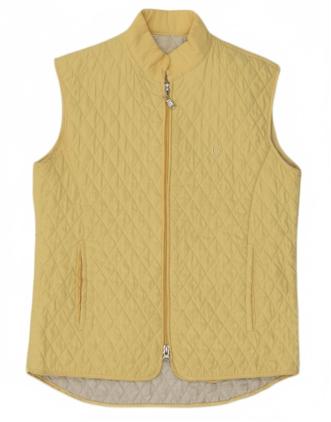 Conte of Florence Γυναικείο καπιτονέ Gilet IT 40 Μικρός κίτρινος πολυεστέρας