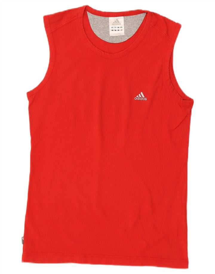 ADIDAS Mens Vest Top Small Red Cotton