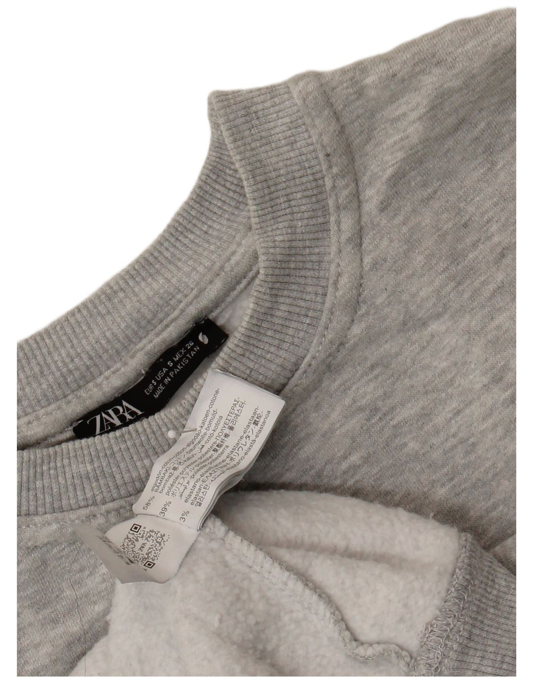 Zara γυναικεία φούτερ υπερμεγέθη Jumper UK 10 Small Grey Flecked Cotton