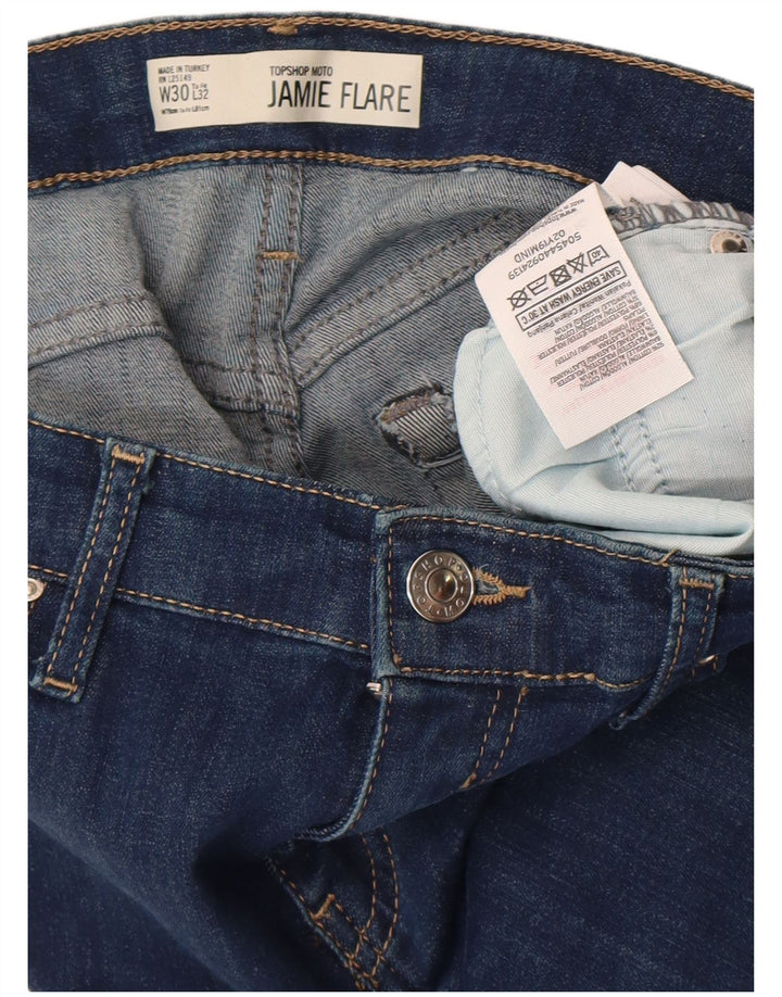 TOPSHOP Γυναικείο Τζιν Jamie Flared W30 L32 Μπλε βαμβακερό
