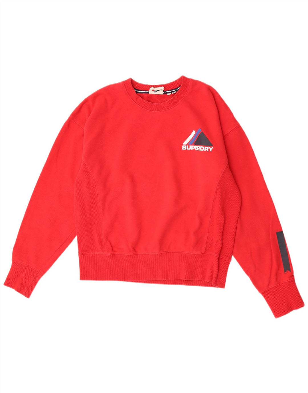 Γυναικεία γραφική φούτερ Superdry Jumper UK 12 μεσαίο κόκκινο βαμβακερό