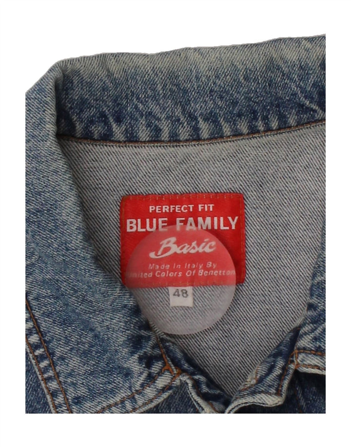 BENETTON Mens Denim Jacket IT 48 Medium Blue Cotton Vintage Benetton and Second-Hand Benetton from Messina Hembry 