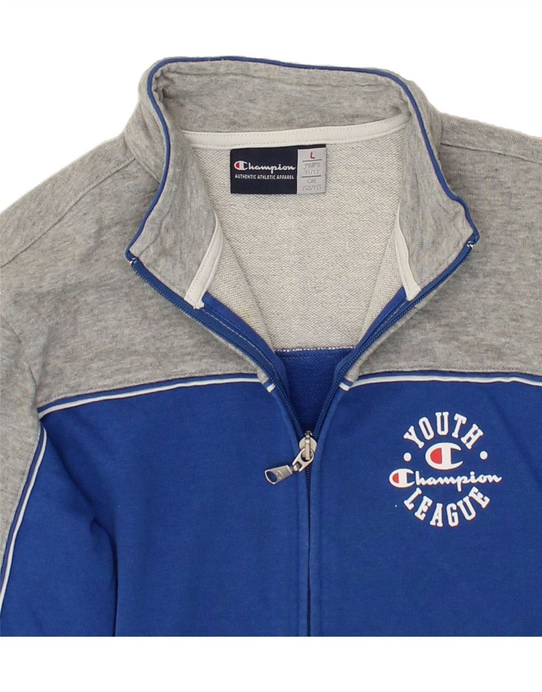 CHAMPION Boys Tracksuit Top Jacket 11-12 Years Large Blue Colourblock Vintage Champion and Second-Hand Champion from Messina Hembry 