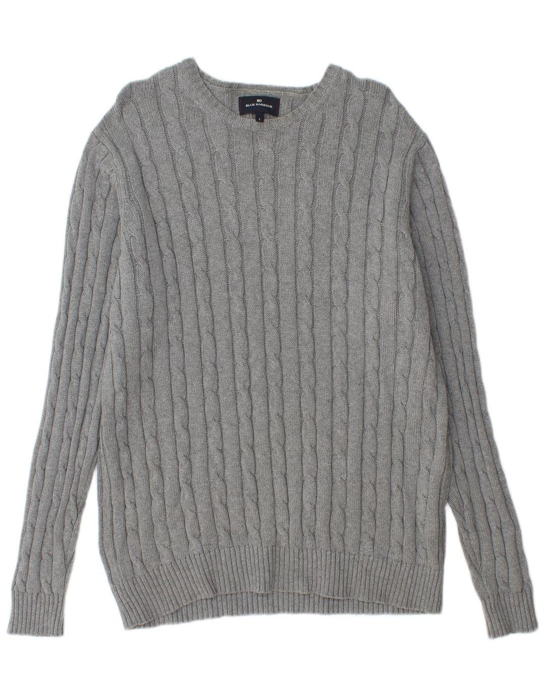 Ανδρικό πουλόβερ Marks & Spencer Μπλε Harbour Boat Neck Jumper Large Grey