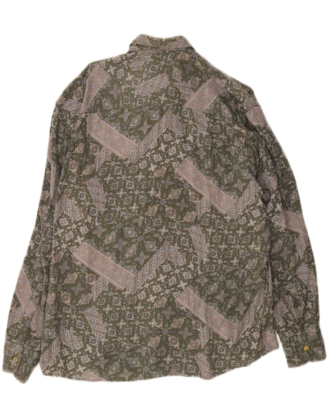 VINTAGE Mens Shirt Medium Green Floral Vintage Vintage and Second-Hand Vintage from Messina Hembry 