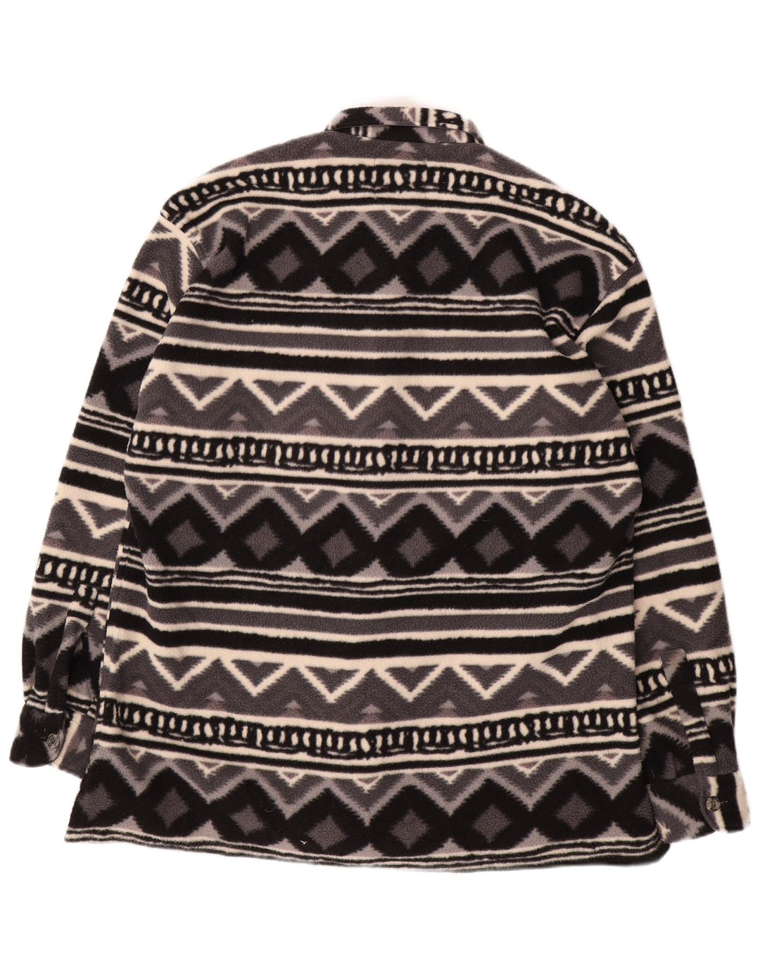 Vintage Ανδρικό πουκάμισο Fleece Πουκάμισο Μεγάλο Γκρι Γεωμετρικό