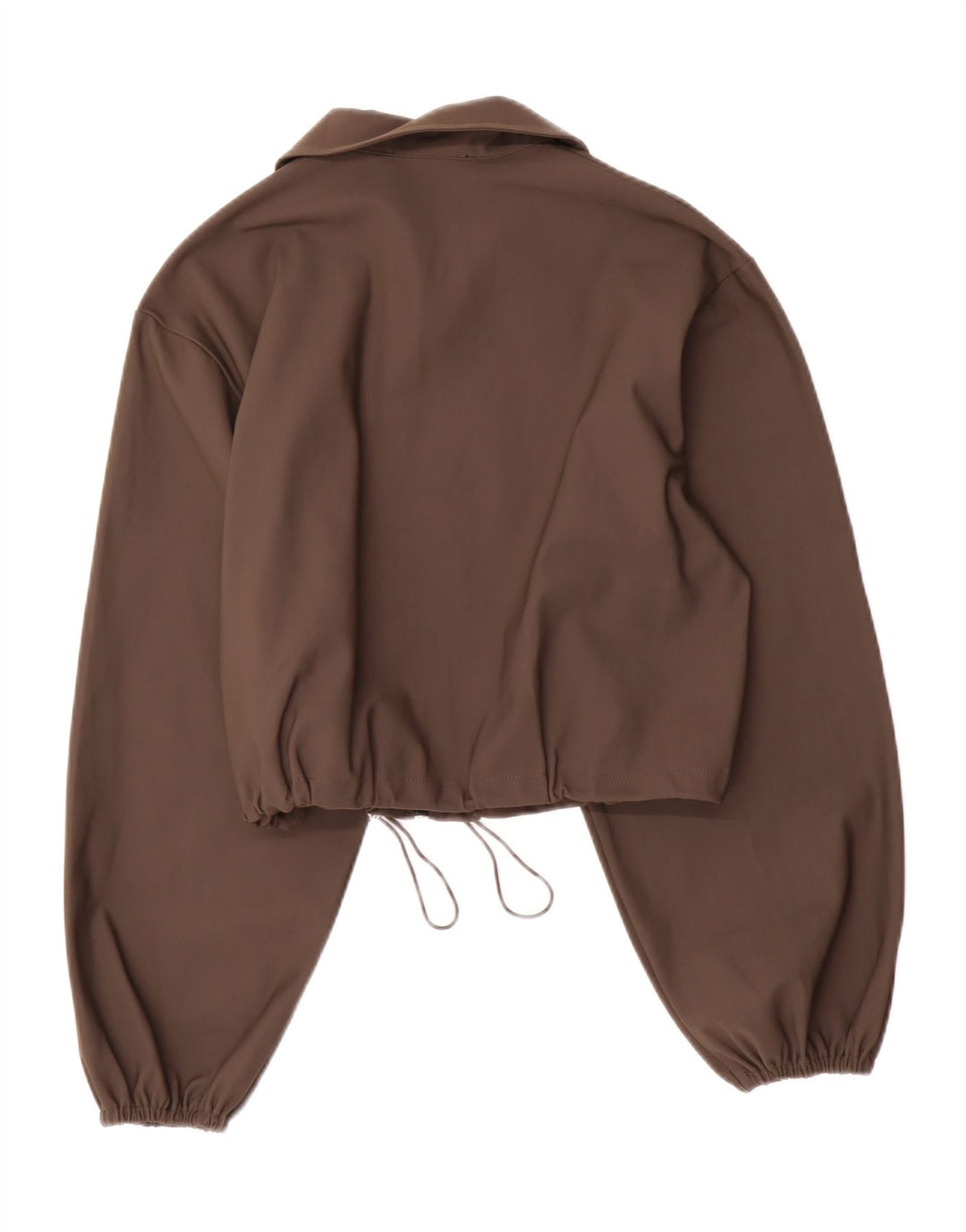 Zara Γυναικείο Crop Bomber Jacket UK 10 Small Brown Polyamide