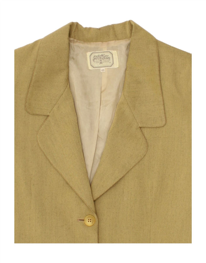 VINTAGE Womens 2 Button Blazer Jacket IT 46 Large Green Polyester | Vintage Vintage | Thrift | Second-Hand Vintage | Used Clothing | Messina Hembry 