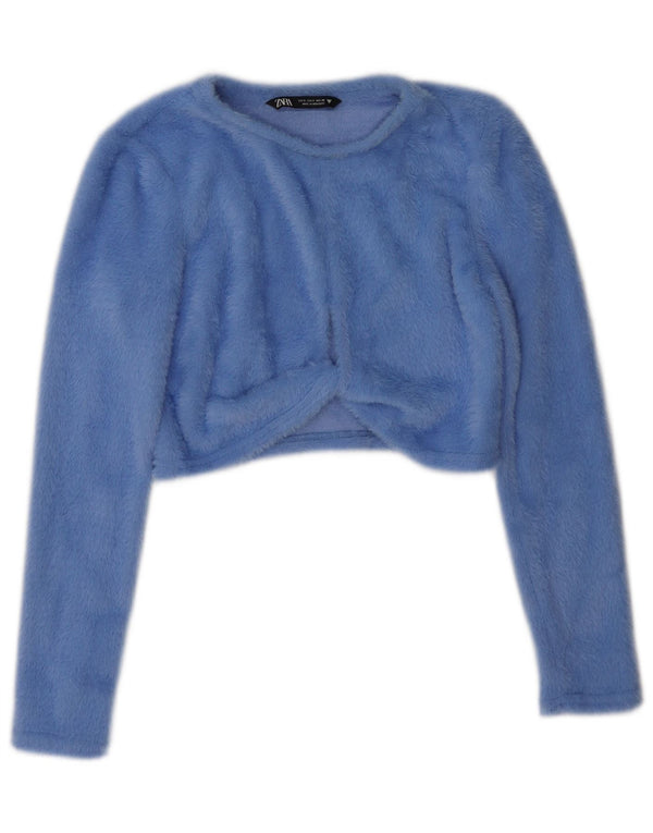Zara Γυναικείο Bolero Jumper UK 10 Small Blue Nylon