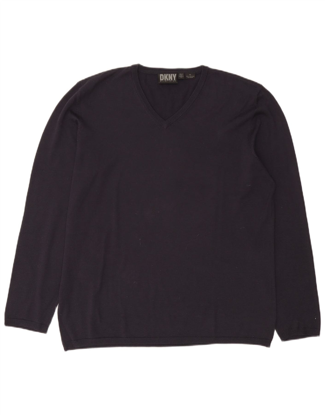 Ανδρικό πουλόβερ Dkny με V λαιμόκοψη XL Navy Blue Silk