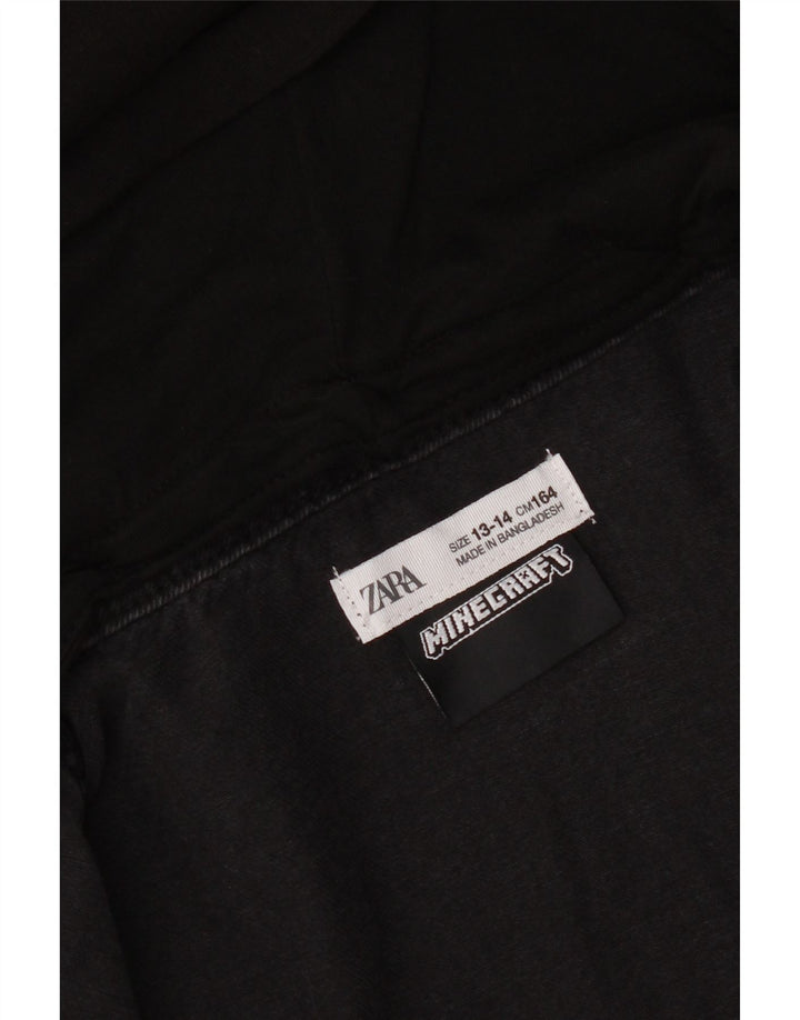Τζιν μπουφάν Zara Boys Graphic Hooded 13-14 Years Μαύρο