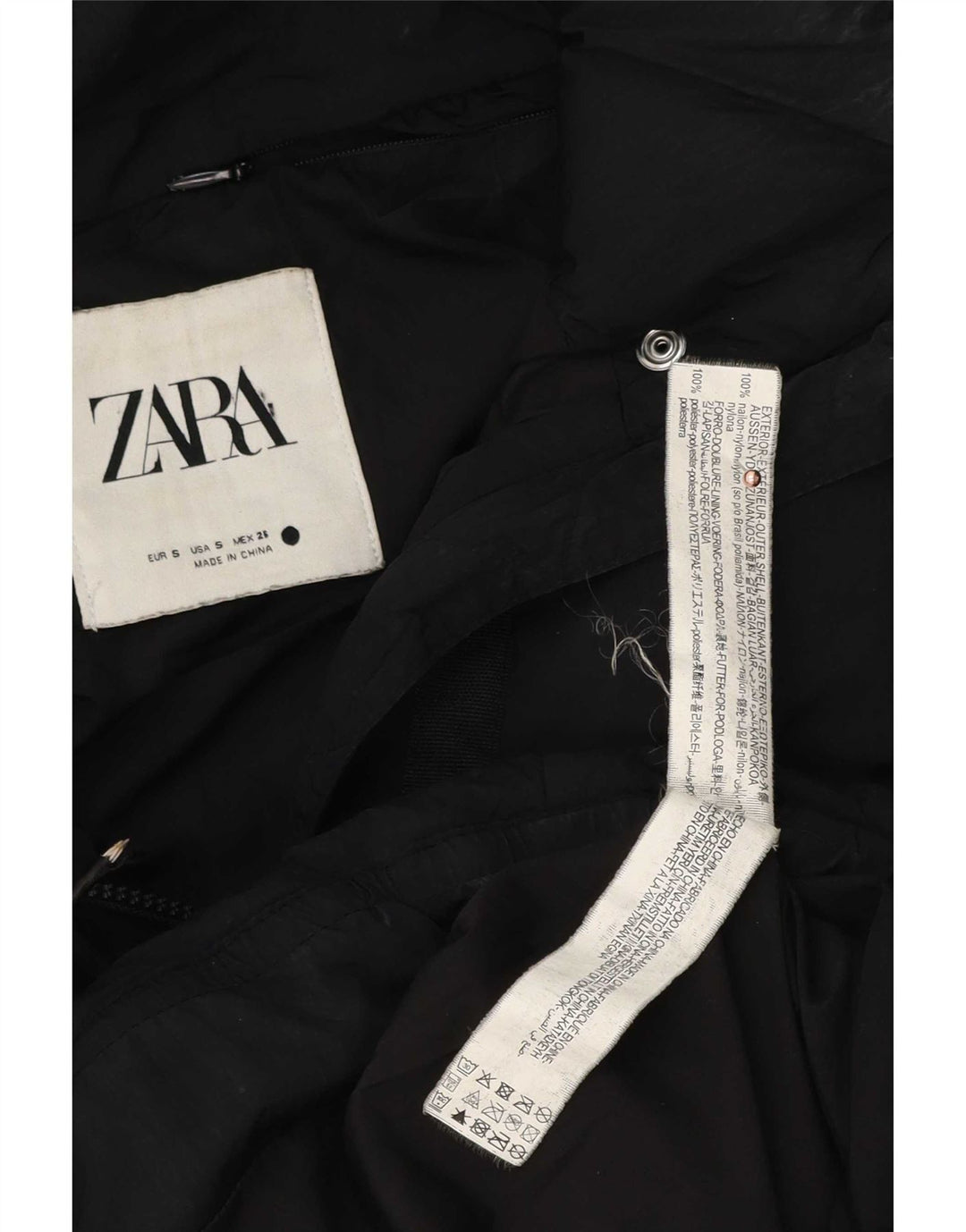 Zara Γυναικείο μπουφάν με επένδυση UK 10 Small Black Polyester