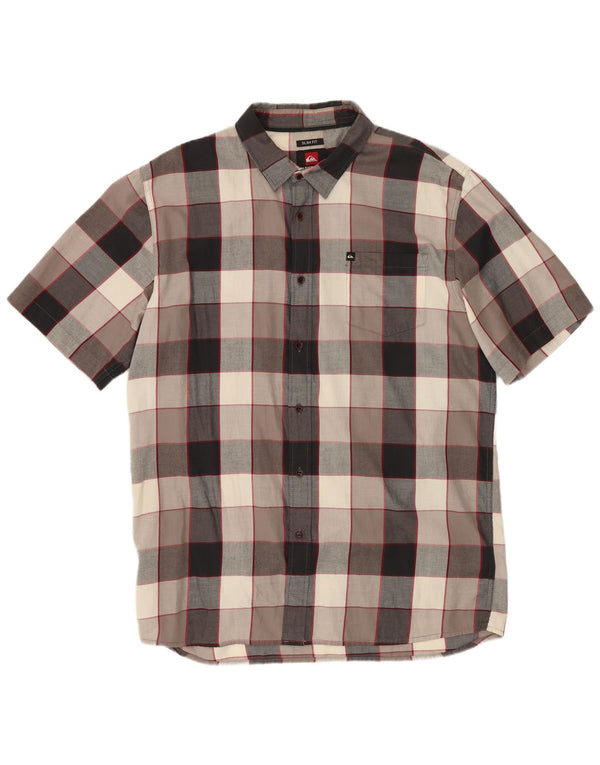 Quiksilver Ανδρικό κοντό μανίκι Slim Fit πουκάμισο XL Πολύχρωμο βαμβακερό
