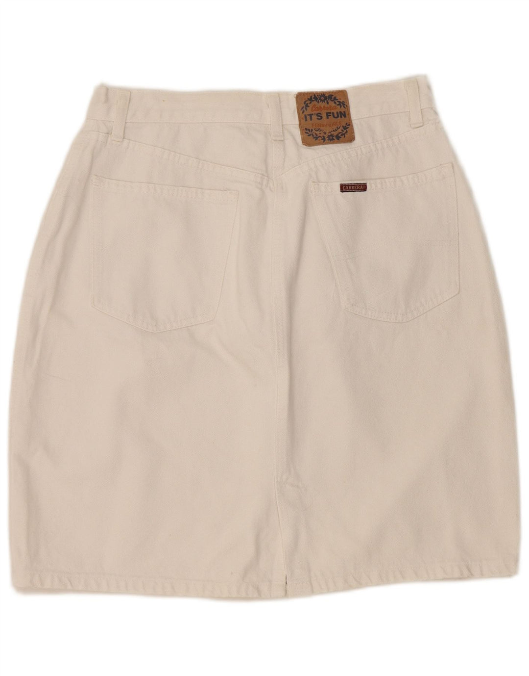 CARRERA Γυναικεία Τζιν Φούστα IT 42 Medium W32 Λευκή Βαμβακερή