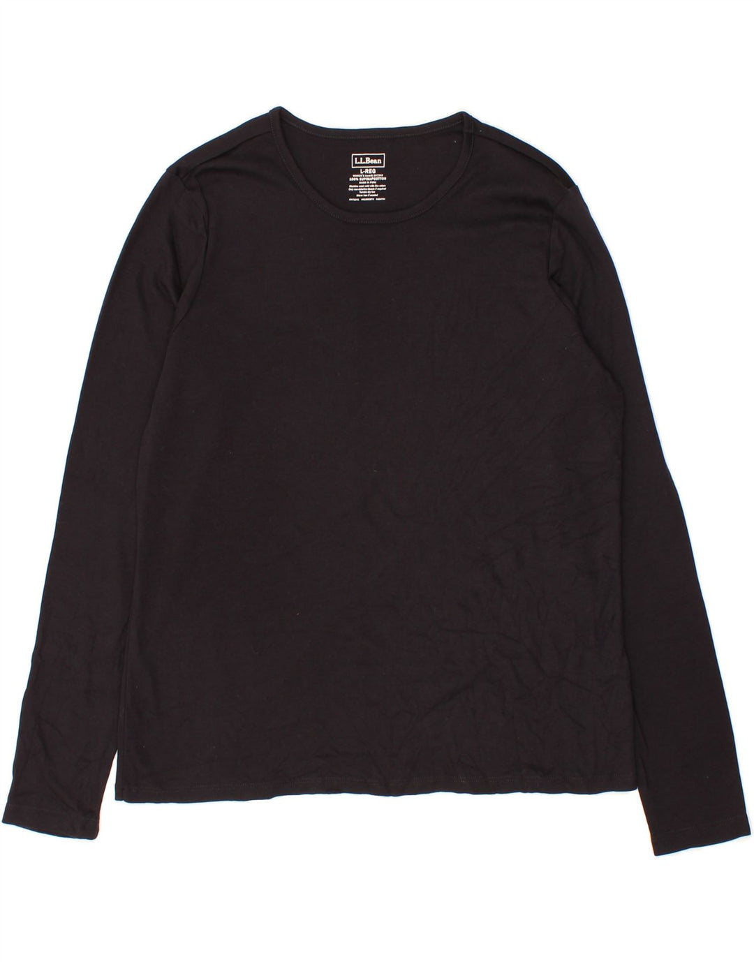 L.L.BEAN Womens Top Long Sleeve UK 16 Large Black Cotton Vintage L.L.Bean and Second-Hand L.L.Bean from Messina Hembry 