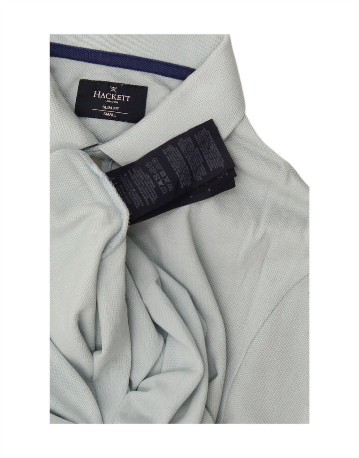 Ανδρικό μπλουζάκι πόλο Hackett Slim Fit Μικρό μπλε βαμβακερό