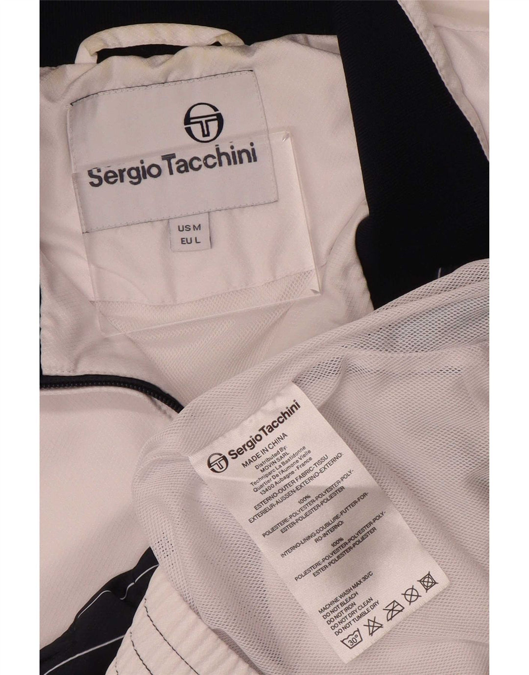 Ανδρική φόρμα Sergio Tacchini Μπουφάν μεσαίου λευκού χρώματος