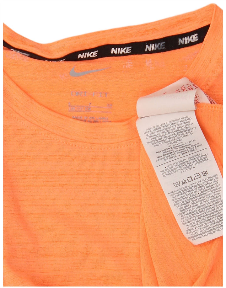 T-shirt Nike Boys Dri Fit Top 8-9 ετών Μικρό πορτοκαλί ριγέ πολυεστέρα