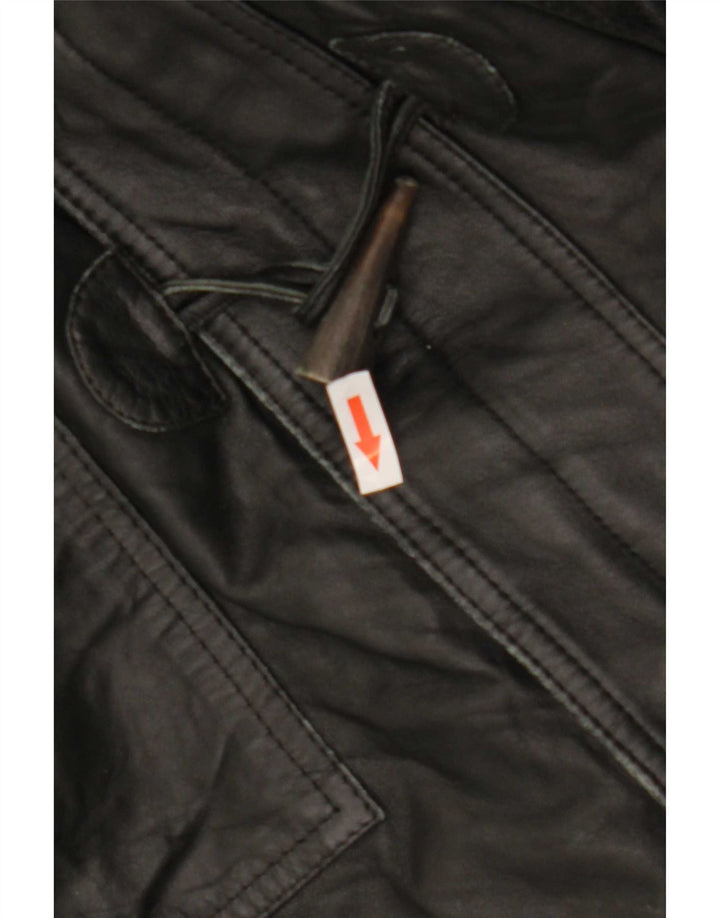 Conbipel Ανδρικό Duffle Δερμάτινο Παλτό IT 50 Large Μαύρο