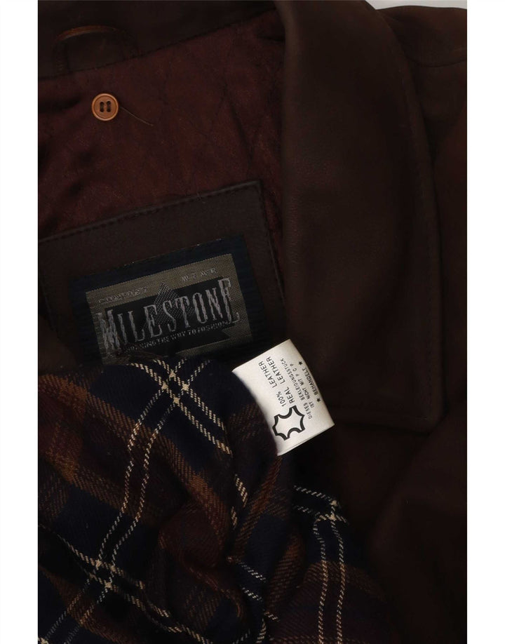 Milestone Ανδρικό Δερμάτινο Μπουφάν UK 40 Large Brown