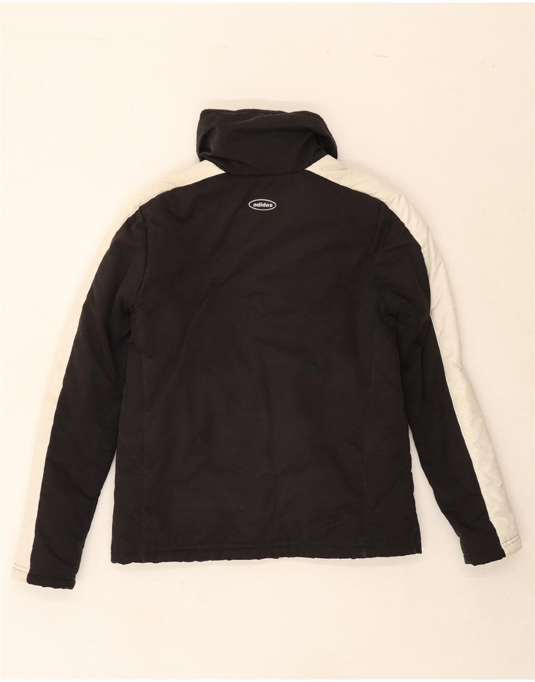 ADIDAS Womens Padded Jacket UK 12 Medium Black Colourblock Polyester Vintage Adidas and Second-Hand Adidas from Messina Hembry 