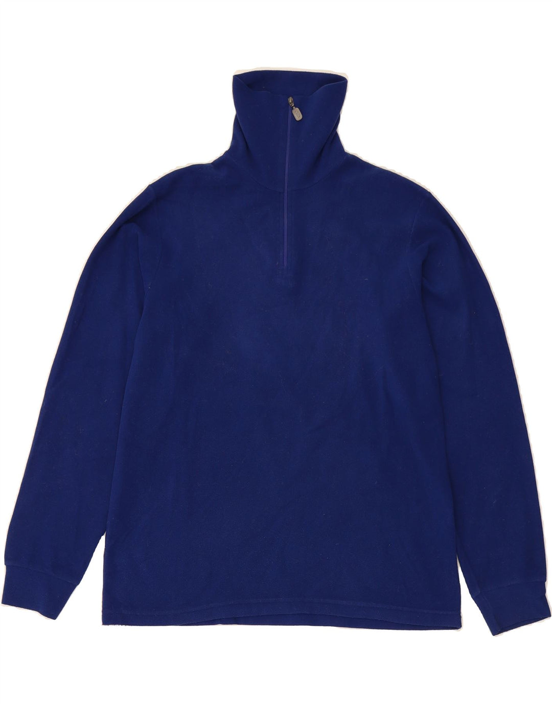 CONTE OF FLORENCE Mens Zip Neck Fleece Jumper Medium Navy Blue Polyester Vintage Conte of Florence and Second-Hand Conte of Florence from Messina Hembry 
