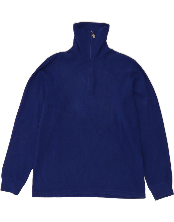 CONTE OF FLORENCE Mens Zip Neck Fleece Jumper Medium Navy Blue Polyester Vintage Conte of Florence and Second-Hand Conte of Florence from Messina Hembry 