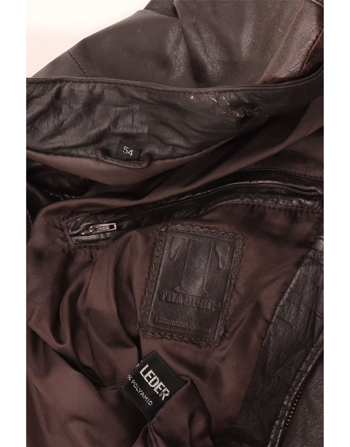 Trapper Ανδρικό Δερμάτινο Μπουφάν IT 54 2XL Καφέ Δερμάτινο