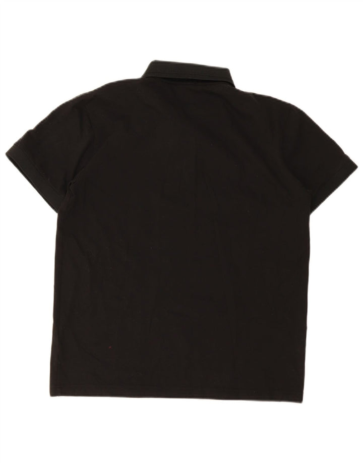 Ανδρικό Stretch Polo πουκάμισο Hugo Boss, μεγάλο μαύρο βαμβακερό