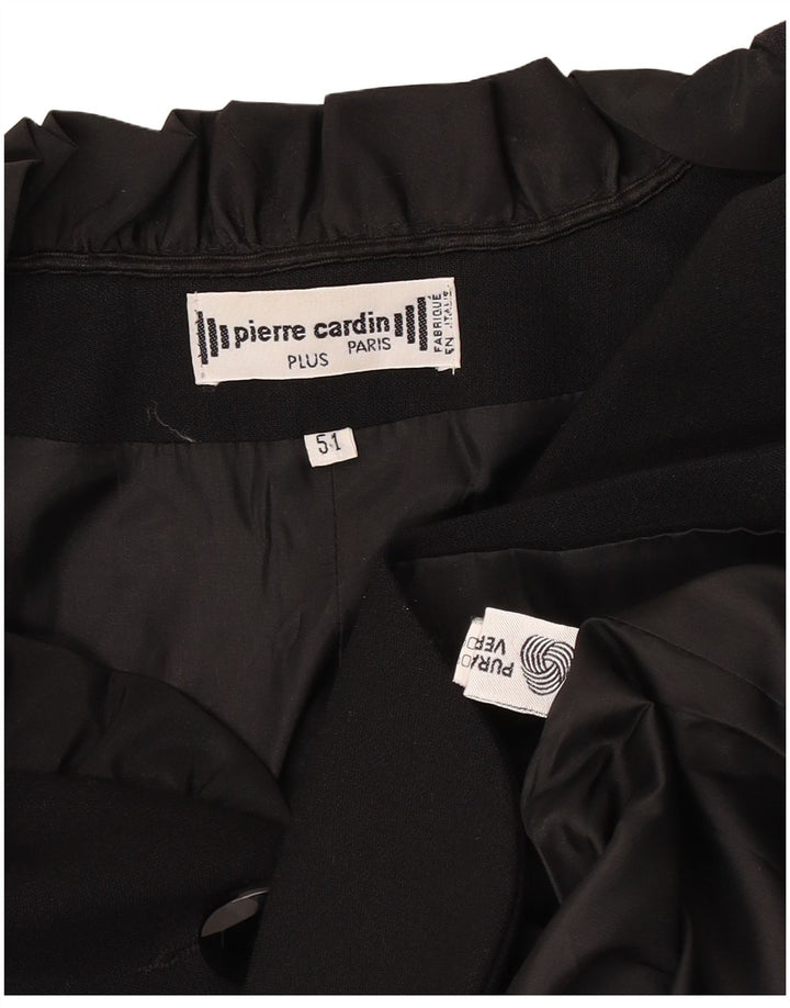 Pierre Cardin Γυναικείο σακάκι με 3 κουμπιά σακάκι IT 51 XL Μαύρο παρθένο μαλλί