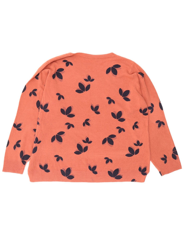 Marks & Spencer Γυναικείο πουλόβερ με λαιμόκοψη UK 22 3XL Pink Floral
