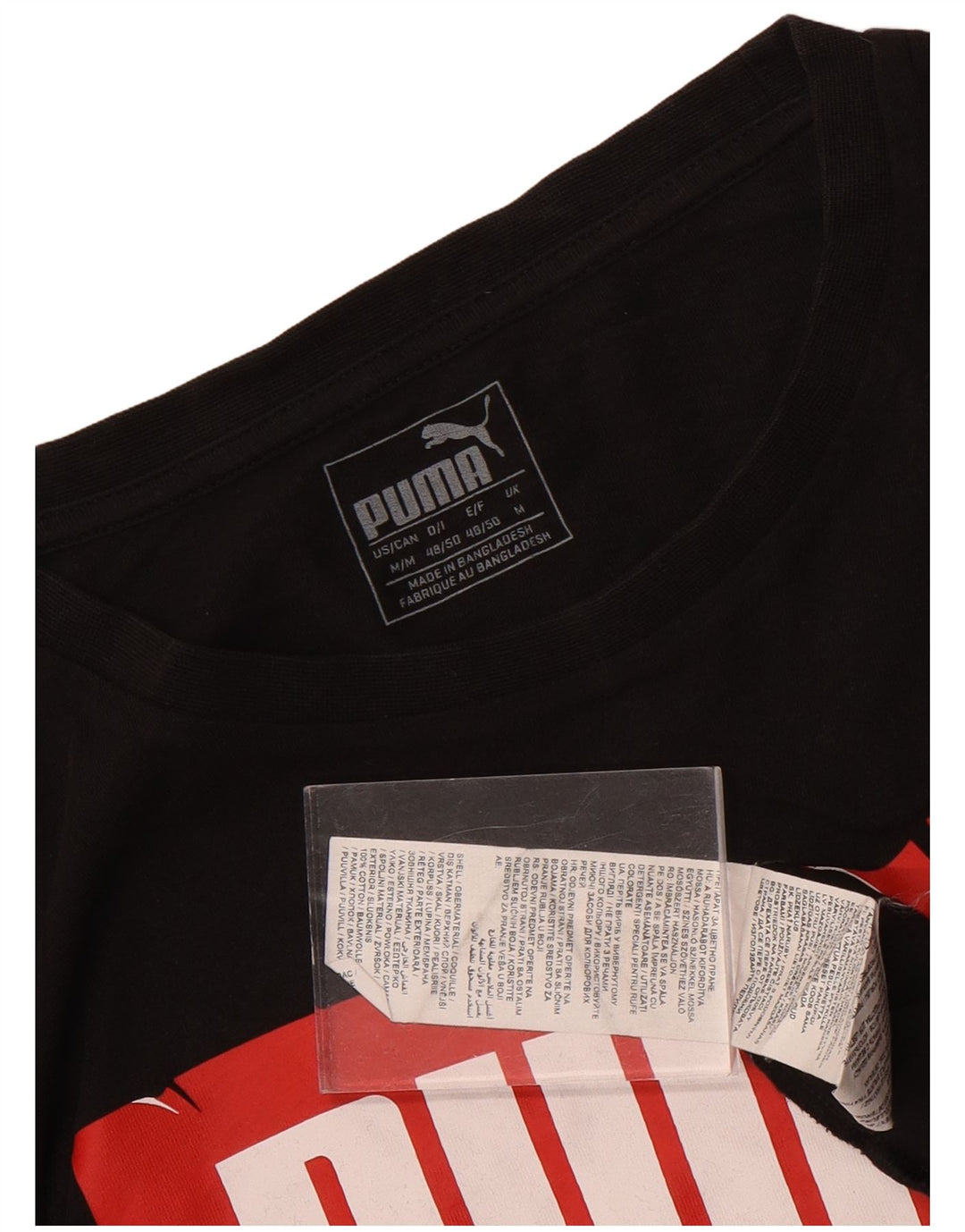 Ανδρικό γραφικό μπλουζάκι Puma, μεσαίο μαύρο βαμβακερό