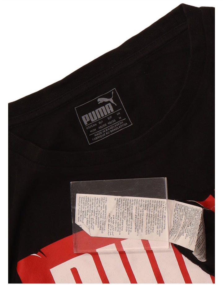 Ανδρικό γραφικό μπλουζάκι Puma, μεσαίο μαύρο βαμβακερό