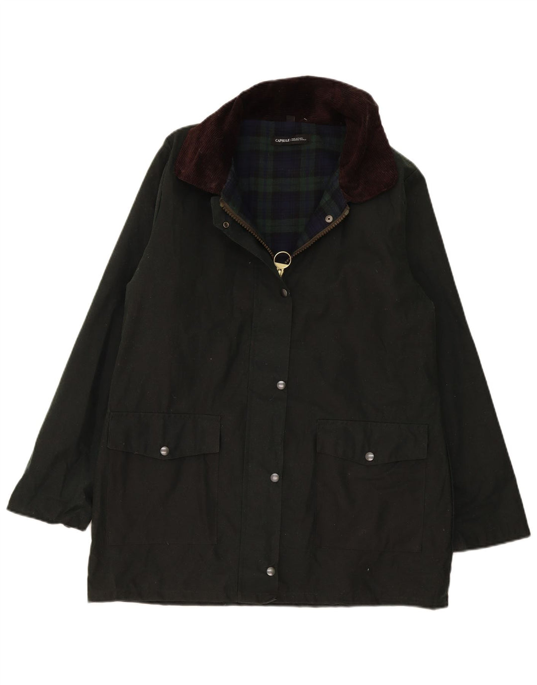 Capsule Γυναικείο κερωμένο βαμβακερό πανωφόρι UK 16 Large Green