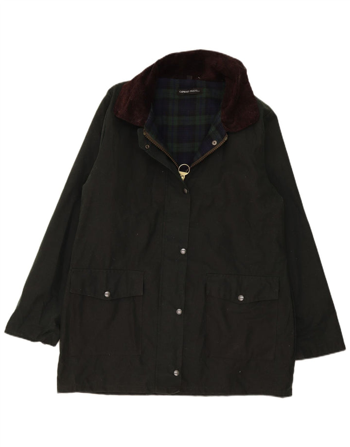 Capsule Γυναικείο κερωμένο βαμβακερό πανωφόρι UK 16 Large Green