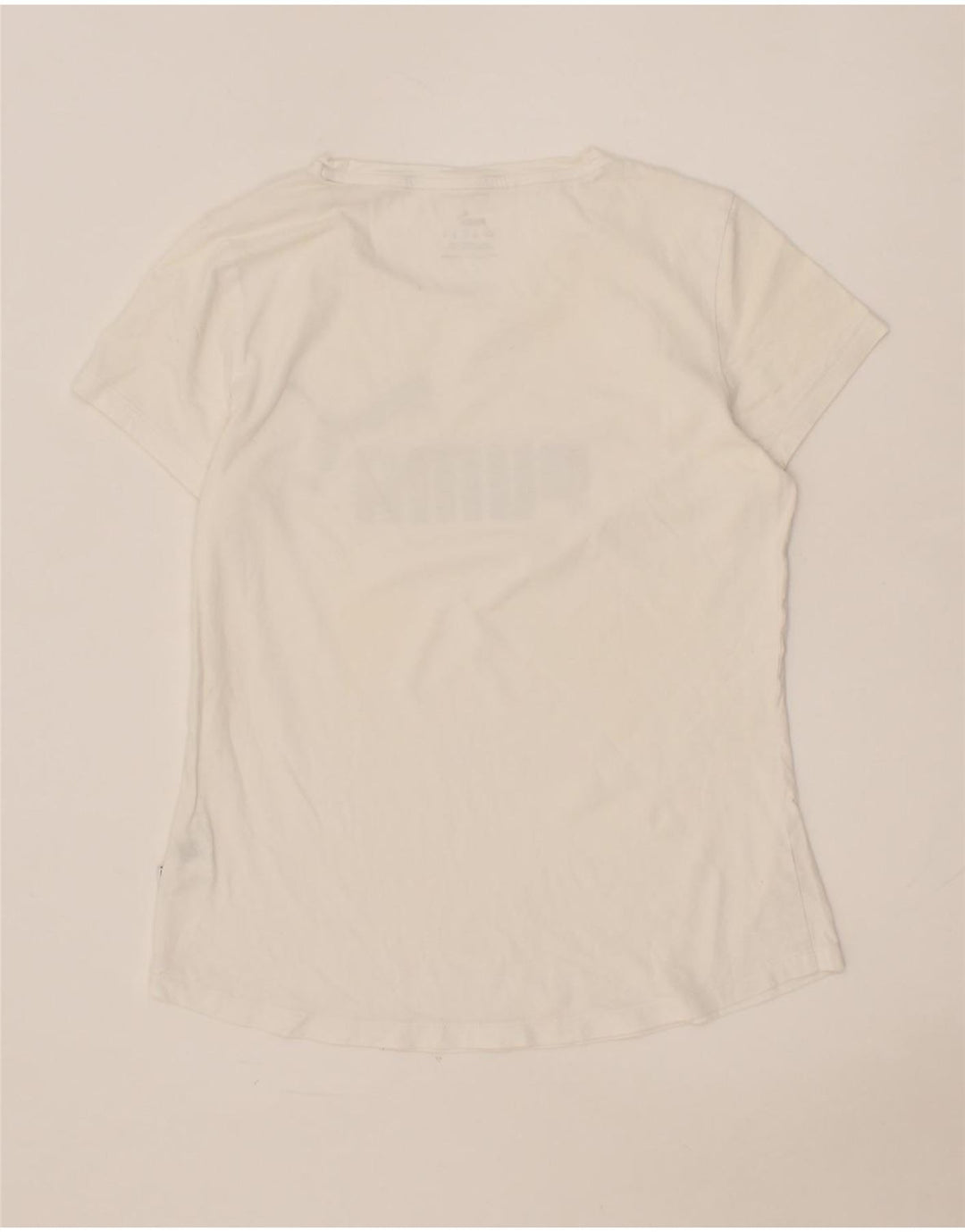 PUMA Womens Graphic T-Shirt Top UK 12 Medium White Cotton Vintage Puma and Second-Hand Puma from Messina Hembry 
