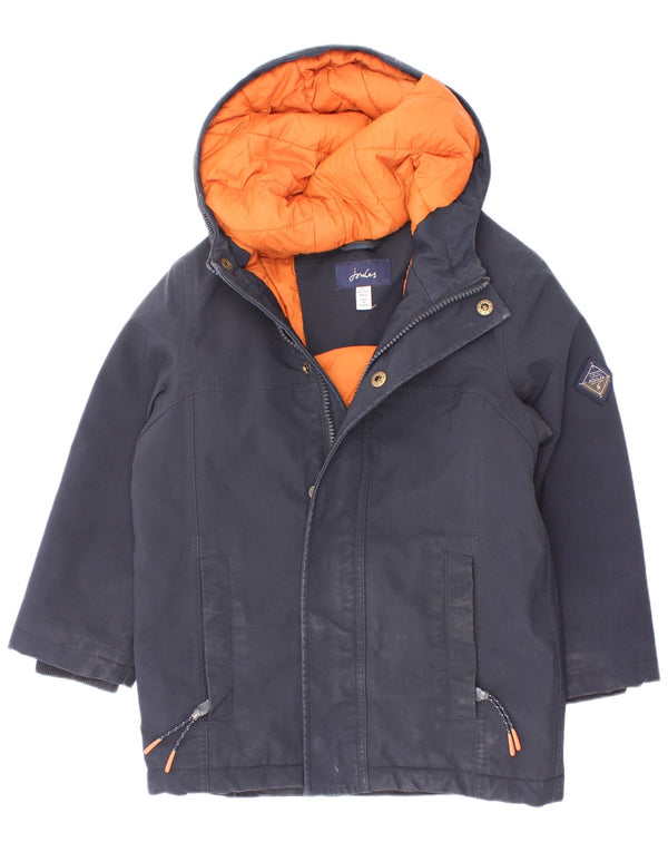 Μπουφάν Joules Boys με κουκούλα με επένδυση 4-5 ετών Navy Blue Polyester