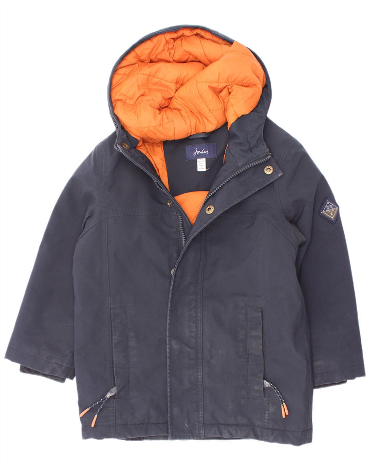 Μπουφάν Joules Boys με κουκούλα με επένδυση 4-5 ετών Navy Blue Polyester