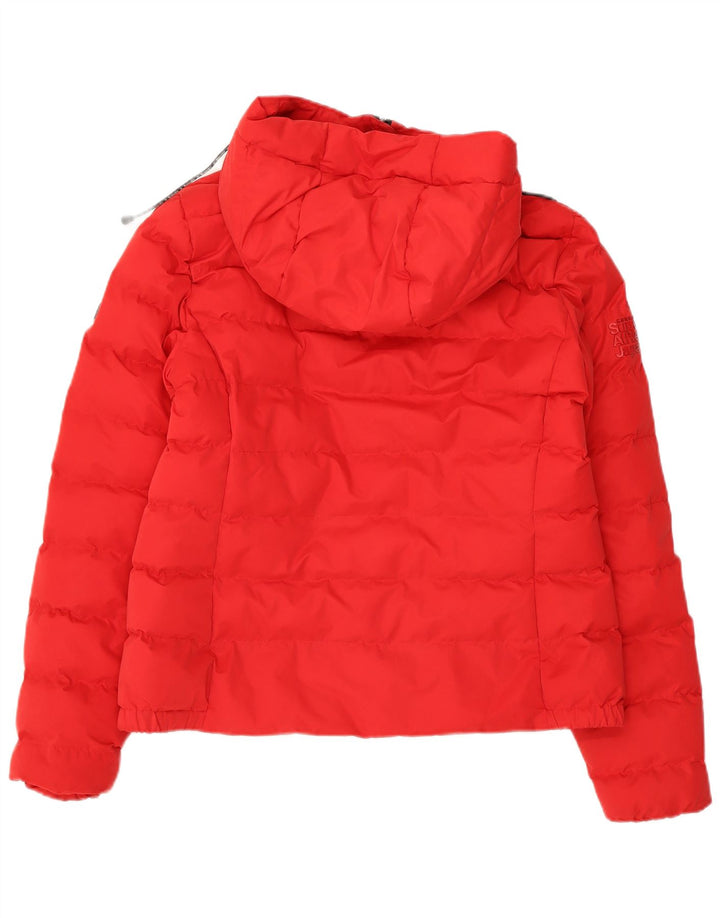 Superdry γυναικείο μπουφάν με κουκούλα UK 12 Medium Red Nylon