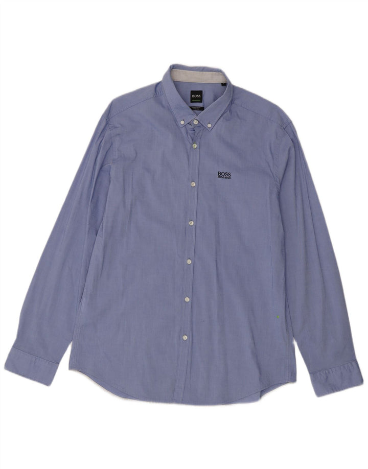Ανδρικό πουκάμισο Hugo Boss Regular Fit XL Μπλε βαμβακερό
