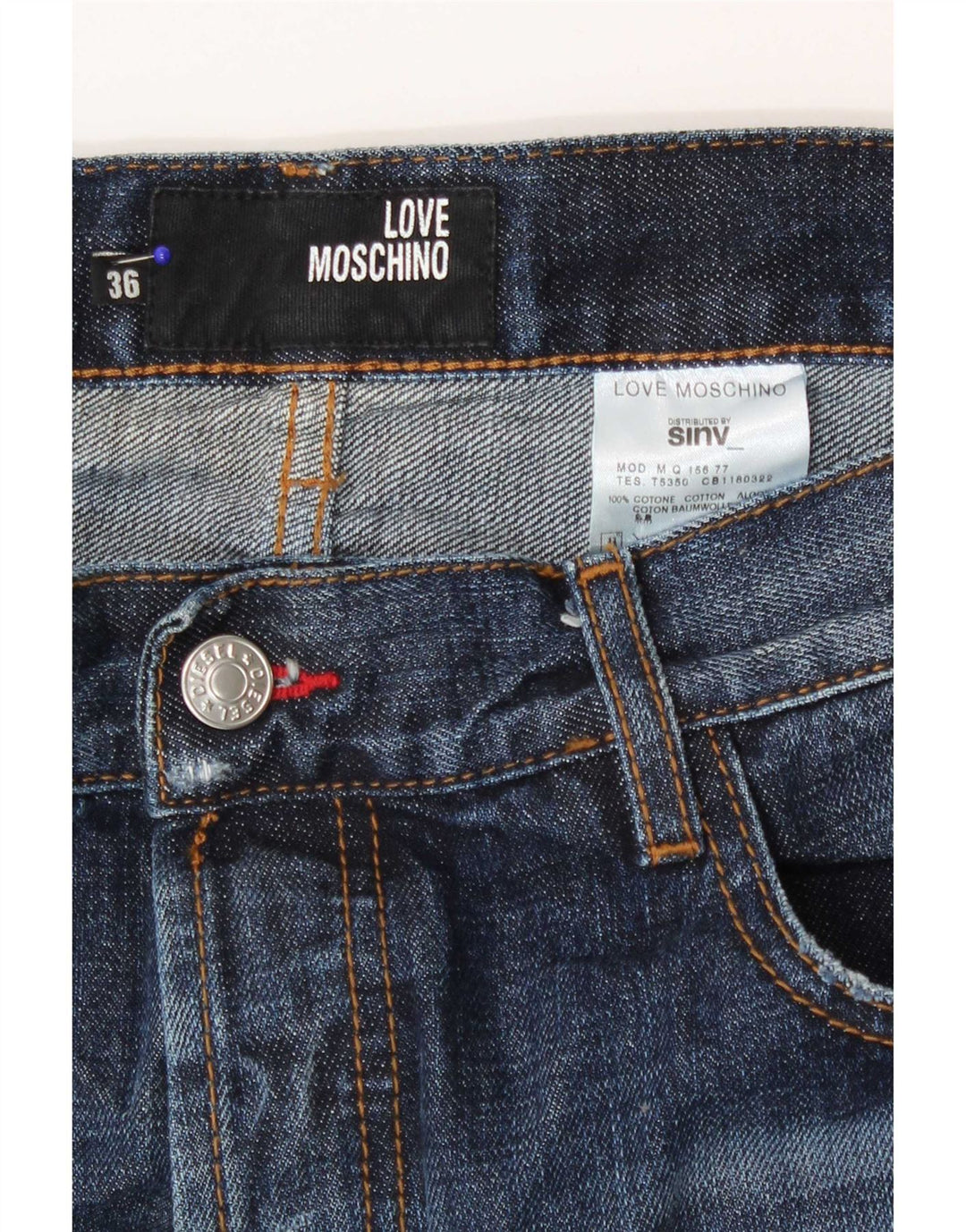 Moschino Ανδρικό τζιν Distressed Straight W36 L36 Blue Cotton