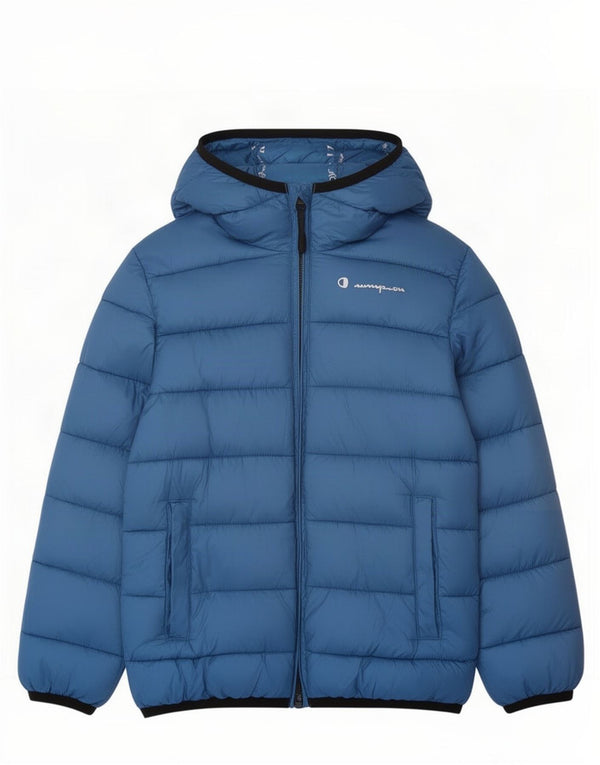 Champion Boys Hooded Jacket 5-6 Years XS Blue Polyester