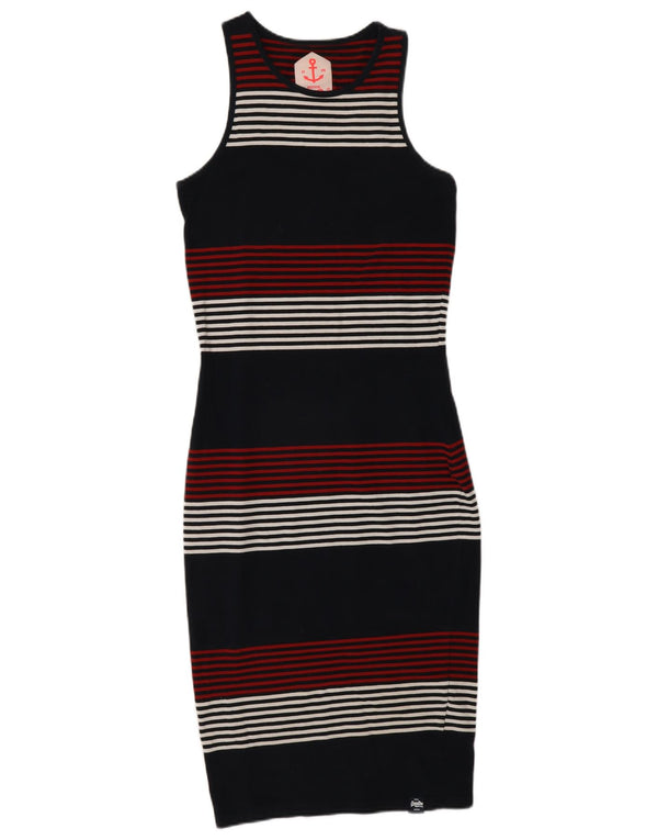 Superdry Γυναικείο Αμάνικο Bodycon Φόρεμα UK 8 Small Navy Blue ριγέ
